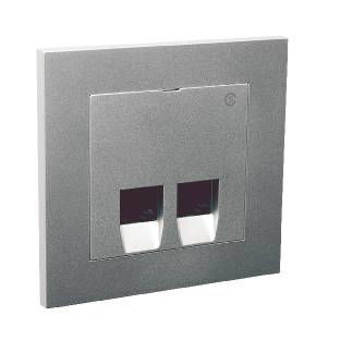 Elko Plus Modularuttag 2x8 RJ45 Cat6 UTP Alu